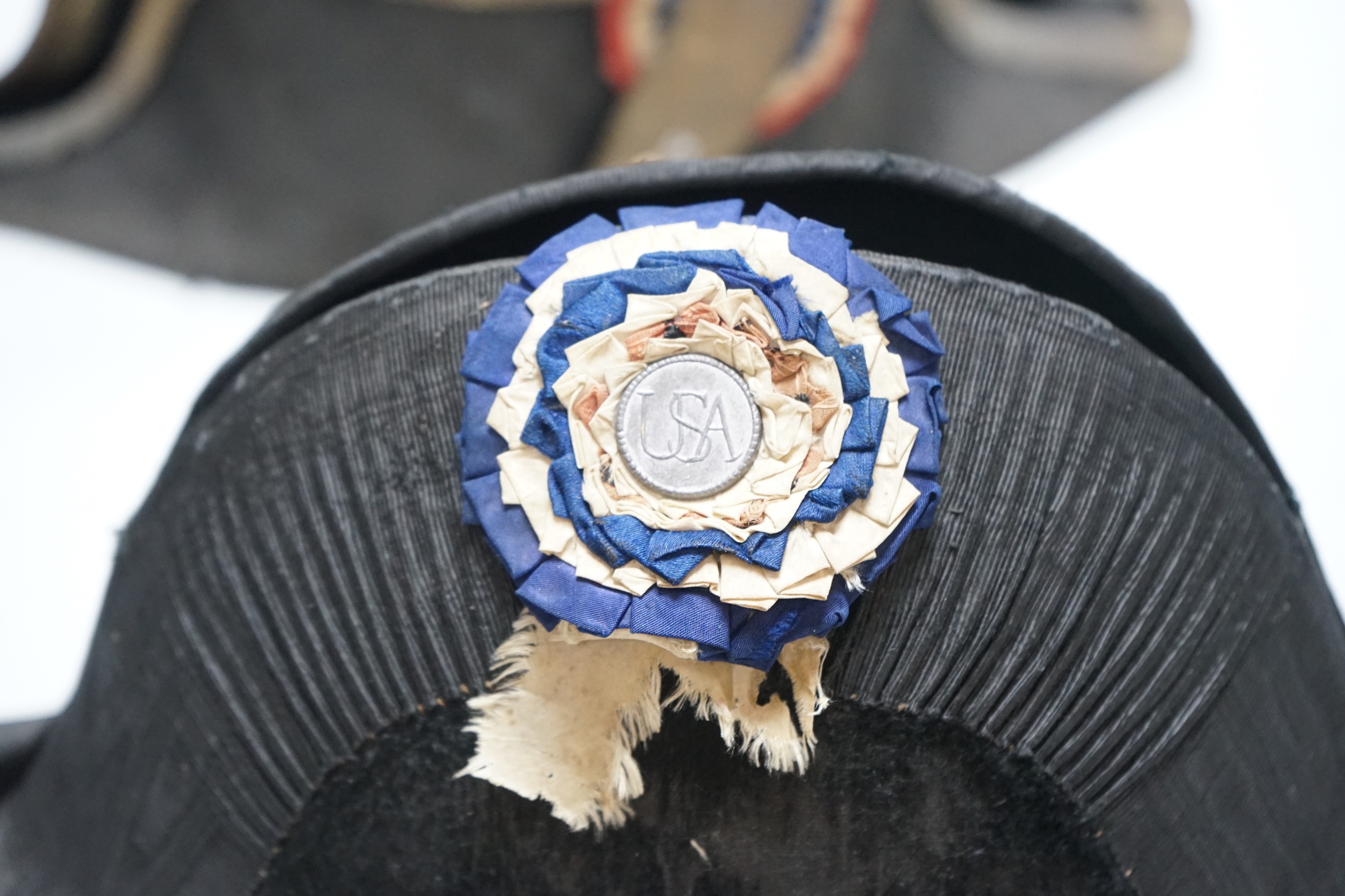 Two 19th century officer's hats, naval and gendarmes